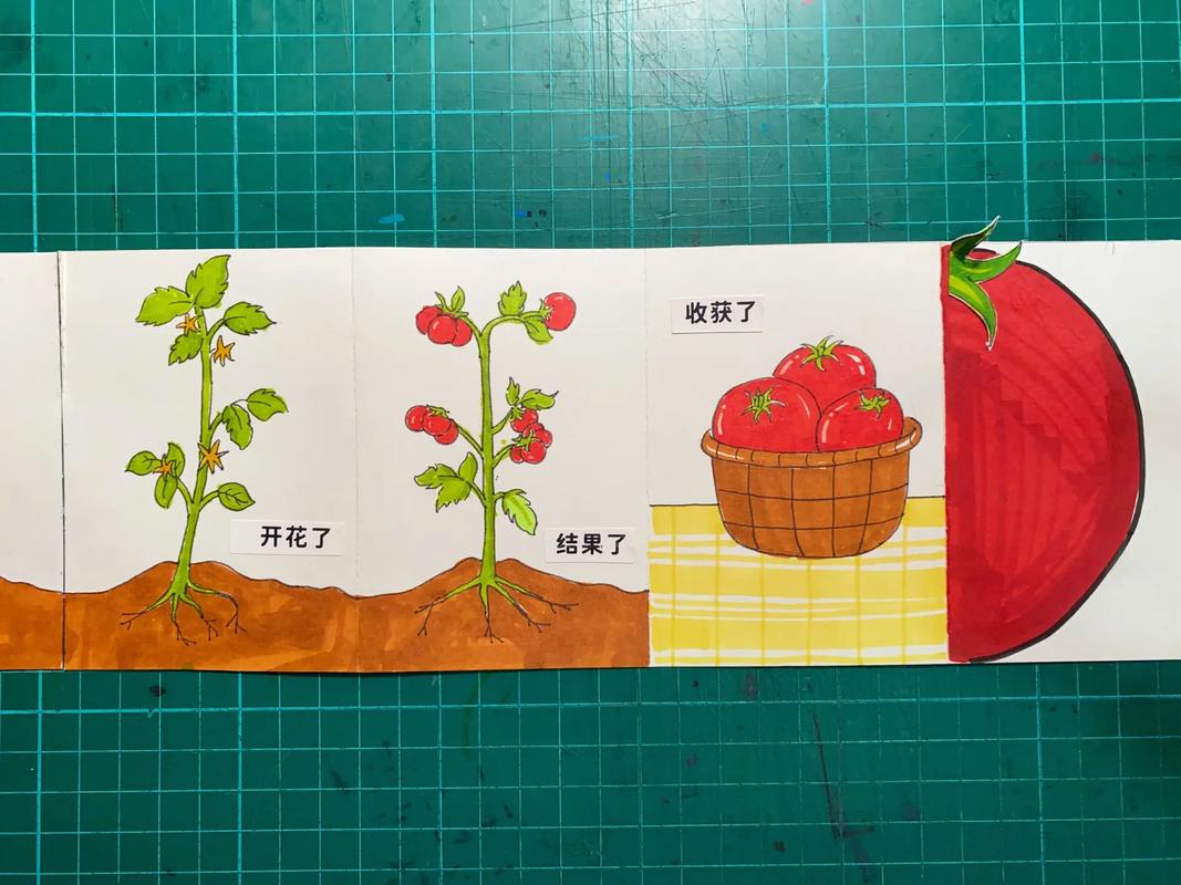 番茄的生长过程绘画
